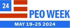 2023 National PEO Week Logo - White Logos for Dark Backgrounds