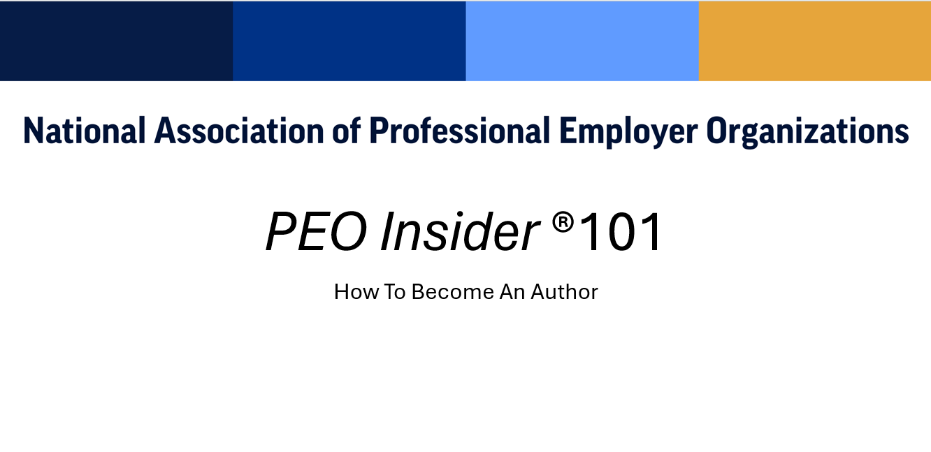 PEO Insider 101 - Title Slide
